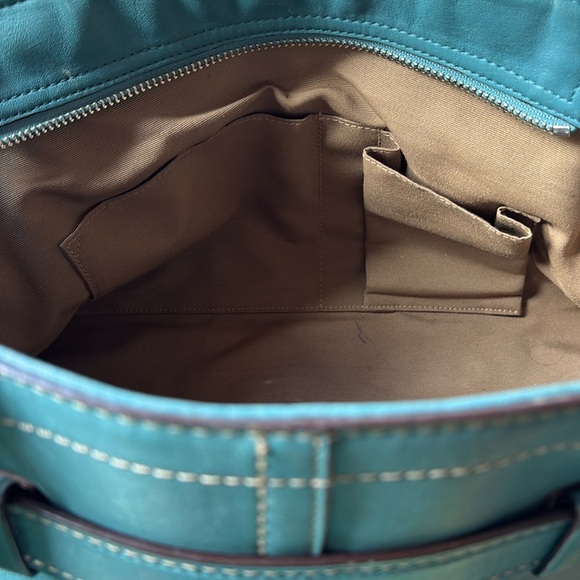 💐 COACH BLUE TEAL LEATHER HANDBAG  💐 - Picture 16 of 16